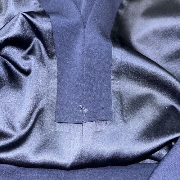 Ted Baker 5/14 Ellhad Navy Mock Neck Knit Combo Long Sl D-Belted Back Zip Dress - Picture 16 of 16